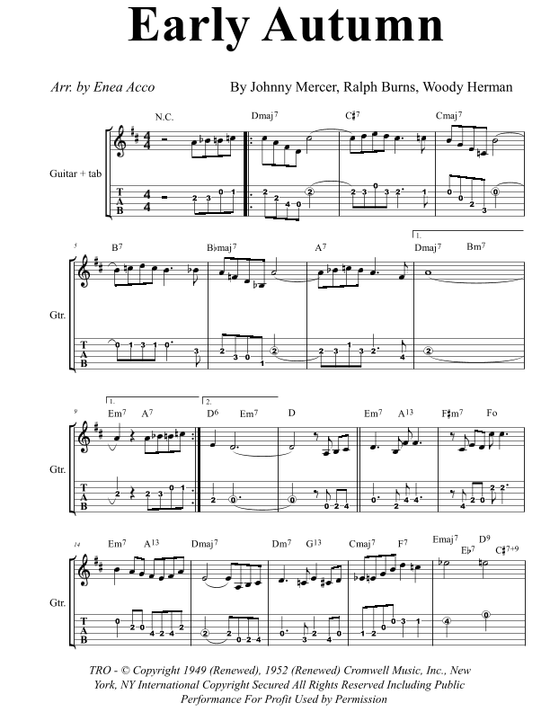 Early Autumn (arr. Enea Acco)