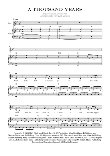 A Thousand Years (arr. Henrique F Mangoni)