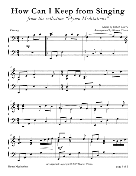How Can I Keep from Singing (LARGE PRINT Piano Solo) (arr. Sharon Wilson)