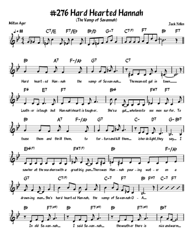 Hard Hearted Hannah (arr. John Fries)
