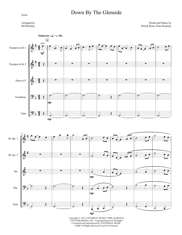 Down By The Glenside (arr. MJ Brumley)