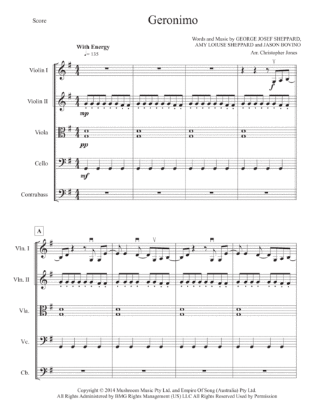 Geronimo (arr. Christoher Jones - Rockin' Rosin LLC)
