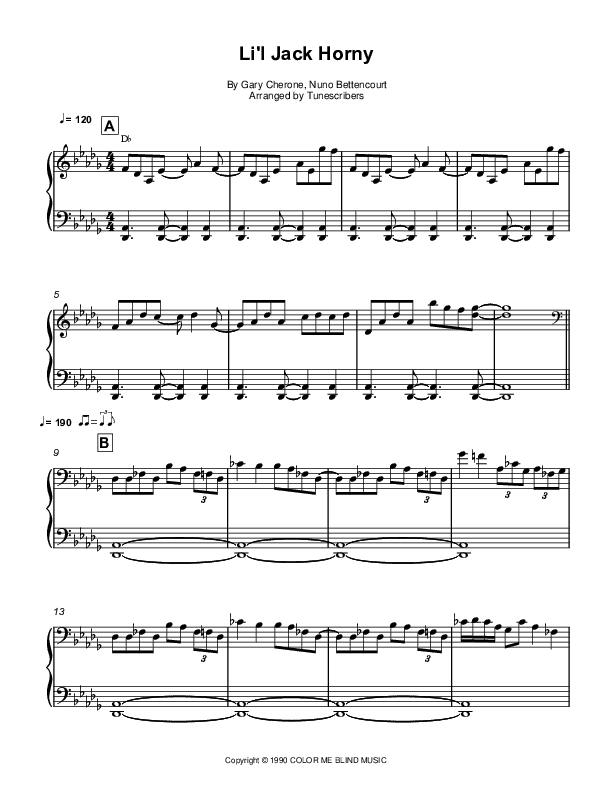 Li'l Jack Horny (arr. Tunescribers)