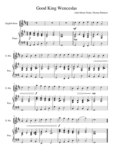 Good King Wenceslas - English Horn and Piano (arr. Kacie J. Rickells)