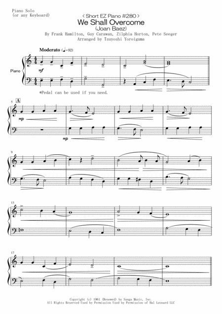 We Shall Overcome (arr. Tsuyoshi Yoroiguma)