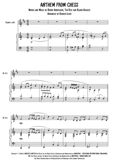 Anthem (from Chess) (arr. Darren Lloyd)