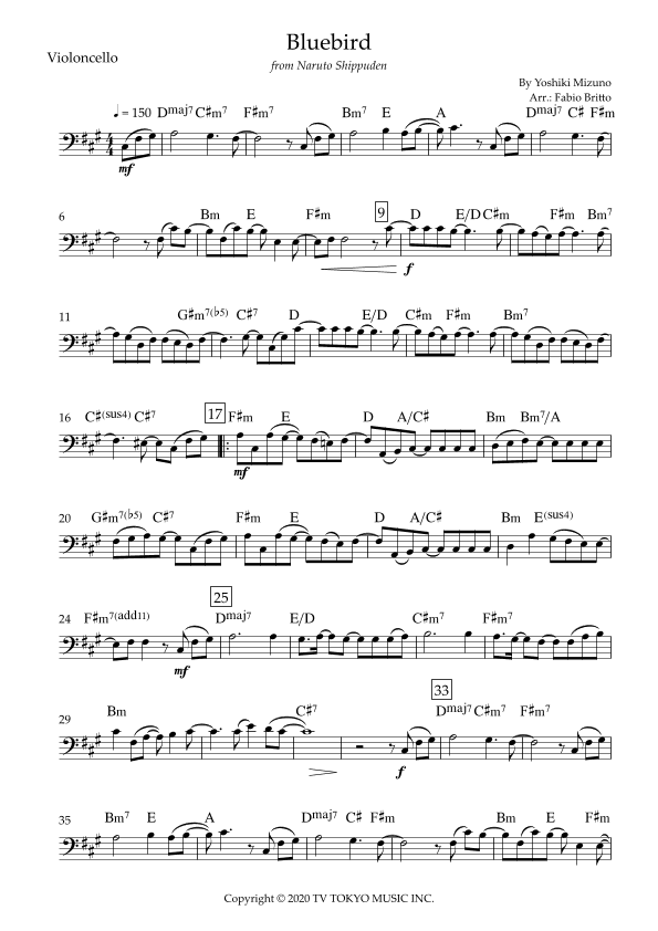 Ikimono Gakari's Blue Bird (arr. Fabio Britto)