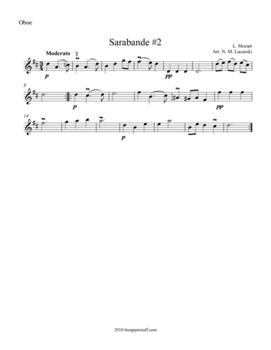 Sarabande #2 (arr. Nick Lacanski)
