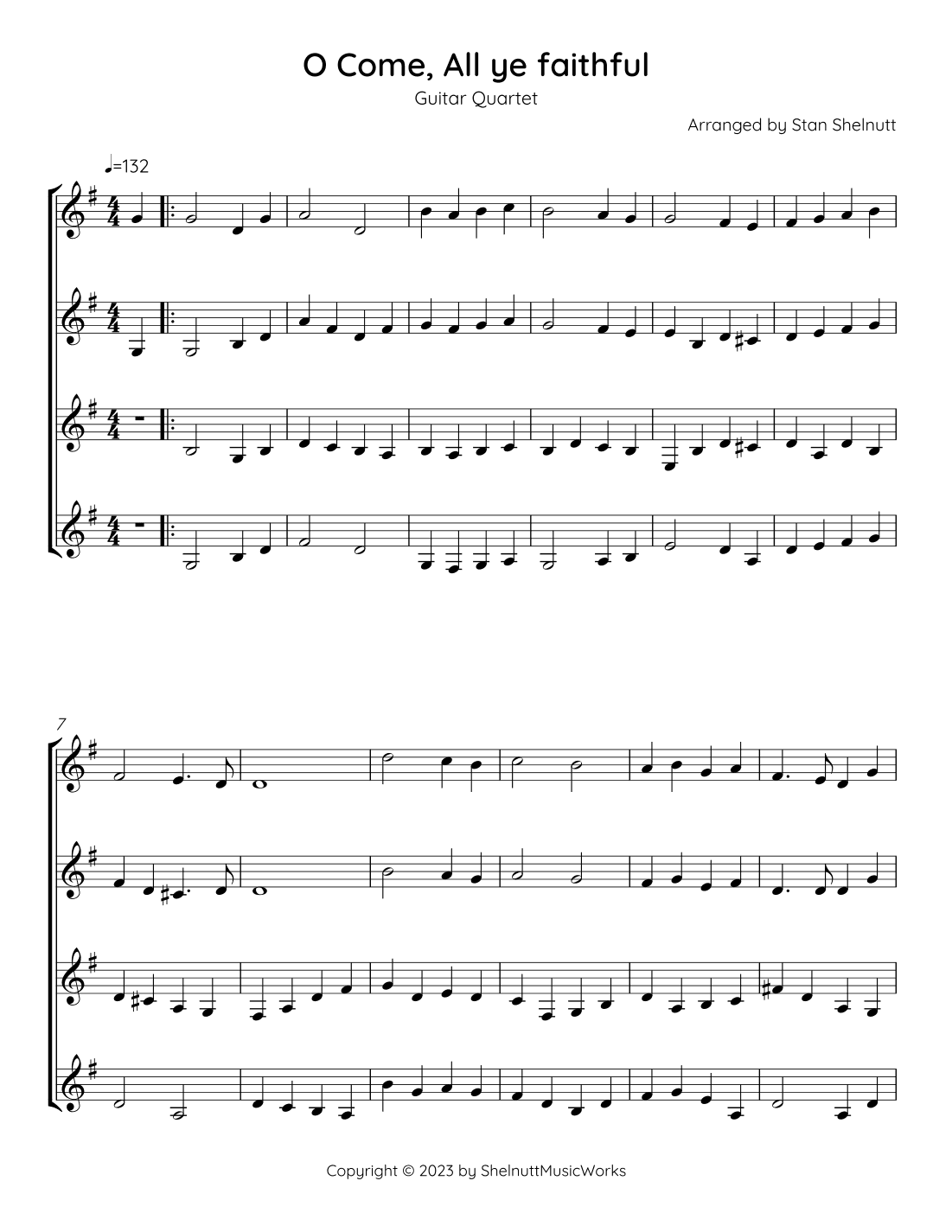 O Come, All Ye Faithful (arr. Stan Shelnutt)
