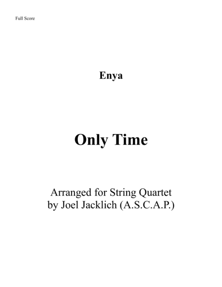 Only Time (arr. Joel Jacklich (ASCAP))