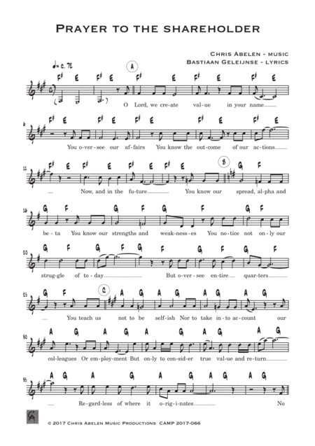 Prayer to the shareholder