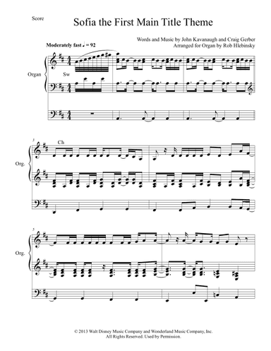 Sofia The First Main Title Theme (arr. Rob Hlebinsky)