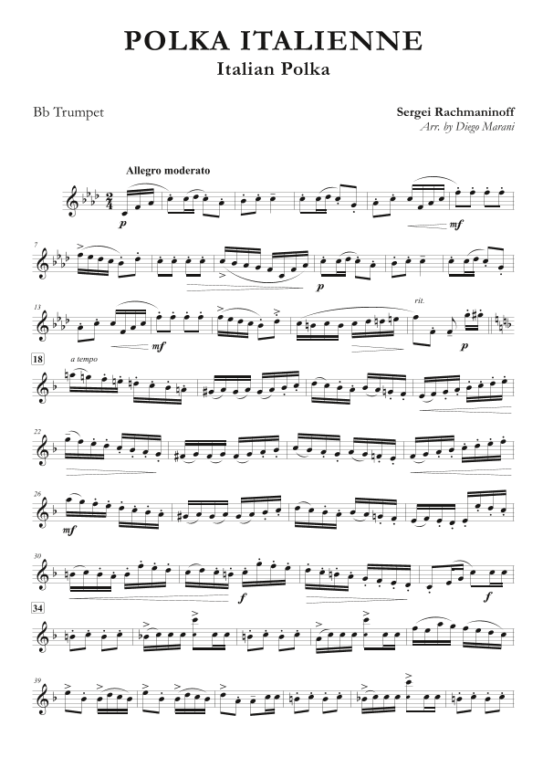 Italian Polka for Trumpet & Piano (arr. Diego Marani)