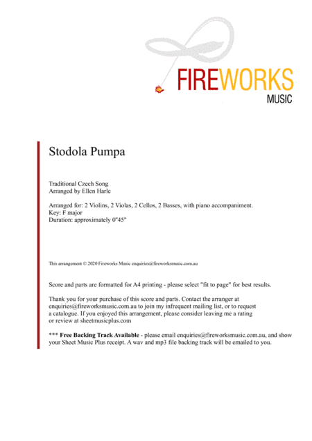 Stodola Pumpa - Flexible String Duet with Piano Accompaniment (arr. Ellen Harle)