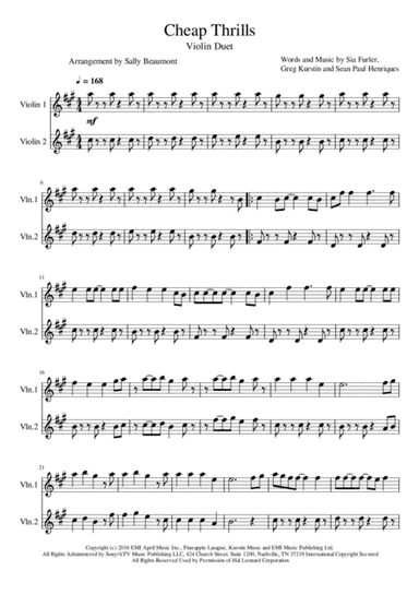 Cheap Thrills (arr. Sally Beaumont)