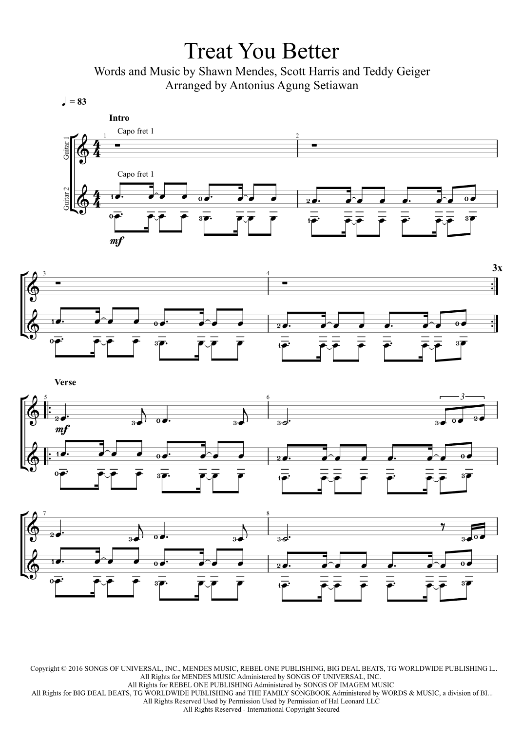 Treat You Better (arr. Antonius Agung Setiawan)