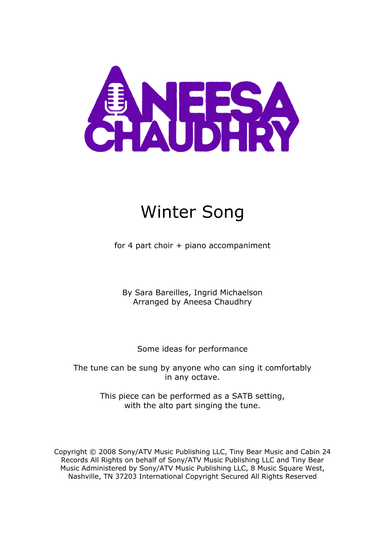 Winter Song (arr. Aneesa Chaudhry)