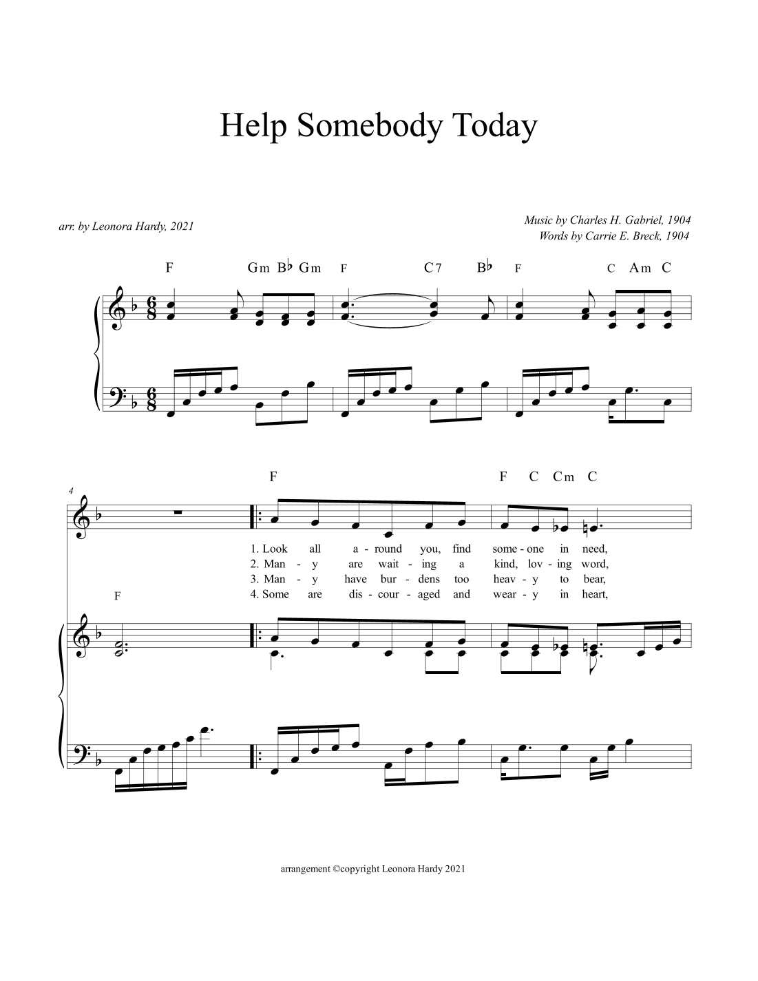 Help Somebody Today (arr. Leonora Hardy)