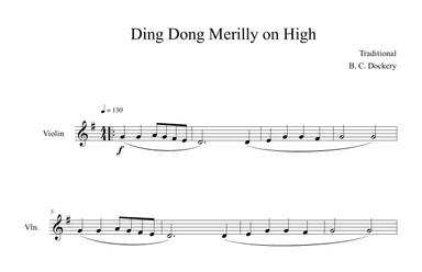 Ding Dong Merrily on High (Violin Solo) (arr. B. C. Dockery)
