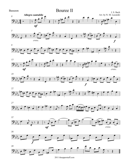 Bouree II (arr. Nick Lacanski)