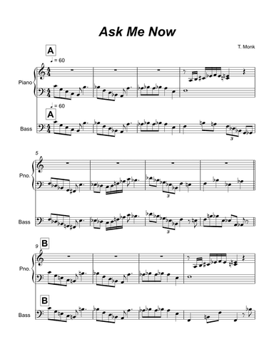 Ask Me Now (arr. Kenny Barron)