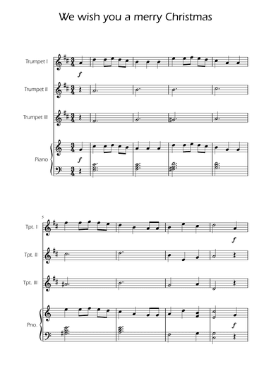 We Wish You a Merry Christmas - Trumpet Trio w/ Piano (arr. Ygor Nunes)