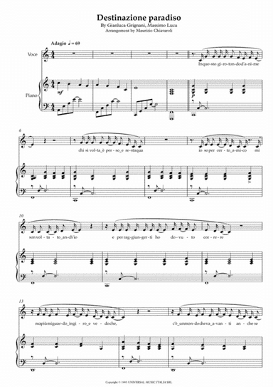 Destinazione Paradiso (arr. Maurizio Chiavaroli)