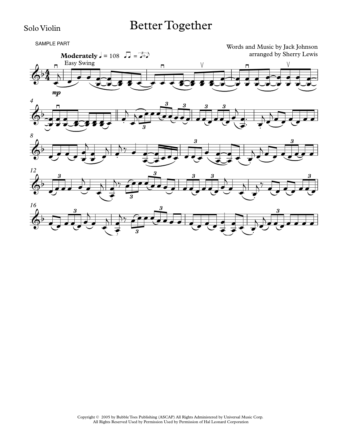 Better Together (arr. Sherry Lewis)