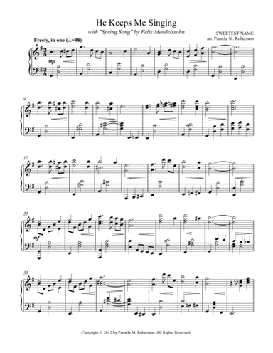 He Keeps Me Singing (Jesus, Sweetest Name I Know) - Piano Solo (arr. Pamela M. Robertson)