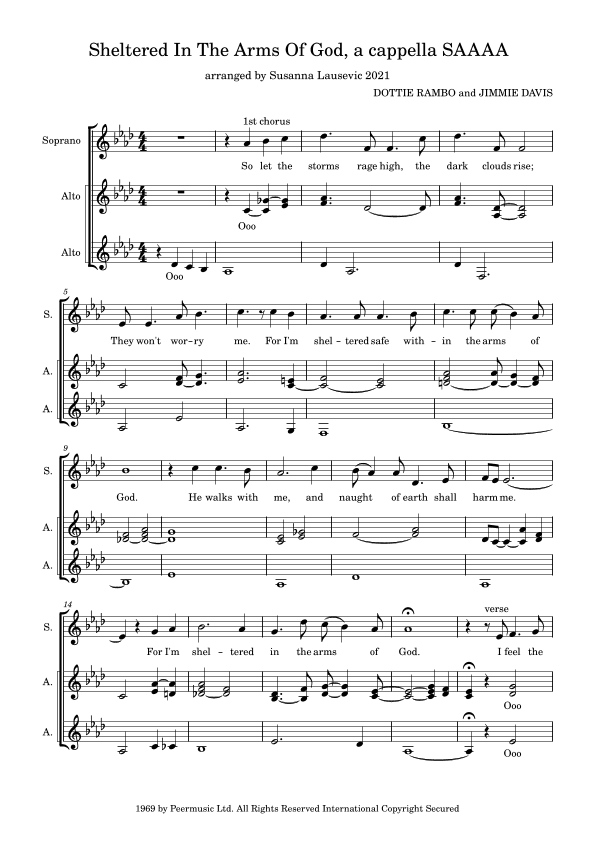 Sheltered In The Arms Of God (arr. Susanna Lausevic)
