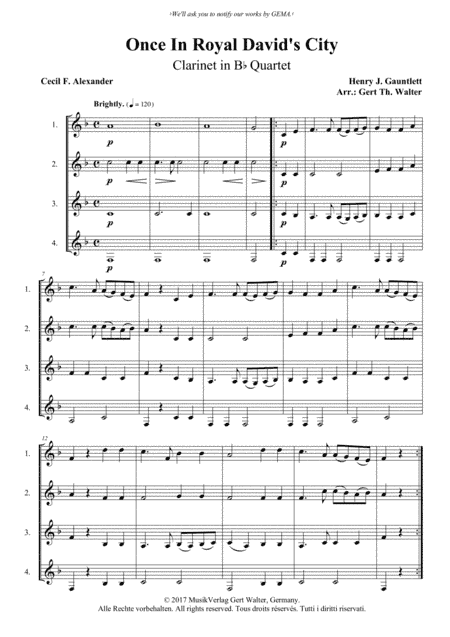 Once In Royal David's City (arr. Gert Th. Walter)