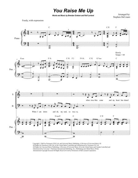You Raise Me Up (arr. Stephen DeCesare)