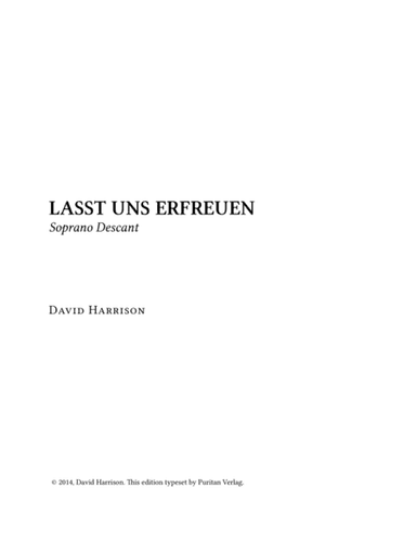 LASST UNS ERFREUEN - Festival Setting, Soprano Descant Choral File (arr. David Harrison)