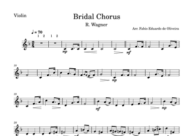 Bridal Chorus (Wagner)  - Wedding March - Easy Arrangement (arr. Fabio Eduardo de Oliveira)