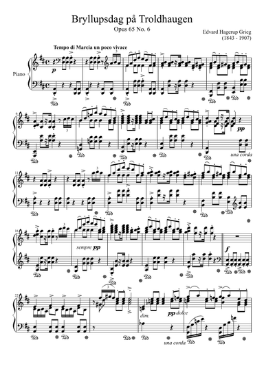 Bryllupsdag pa Troldhaugen (Wedding Day at Troldhaugen) (arr. Zachary Corbett)