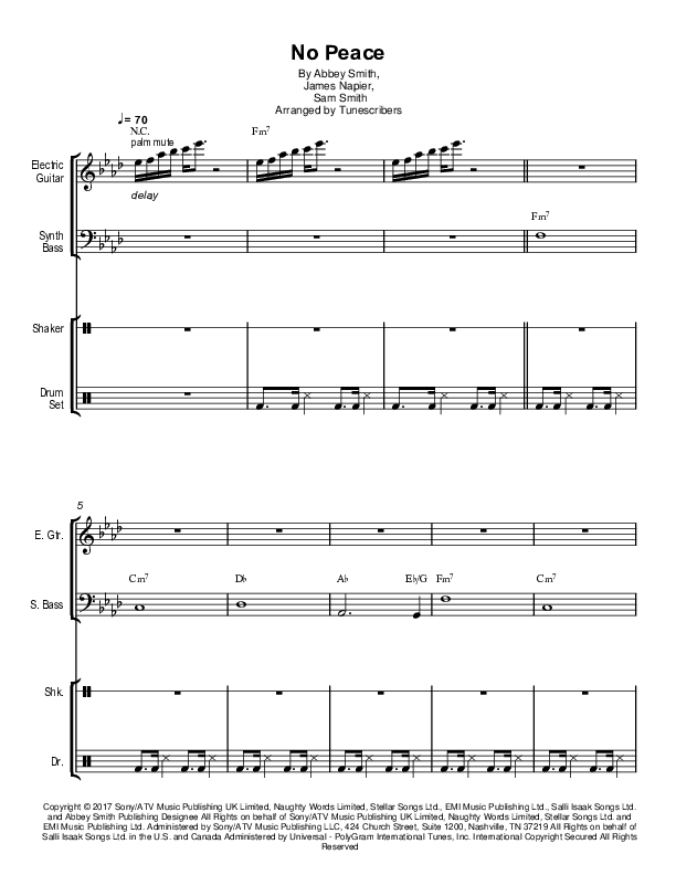 No Peace (arr. Tunescribers)