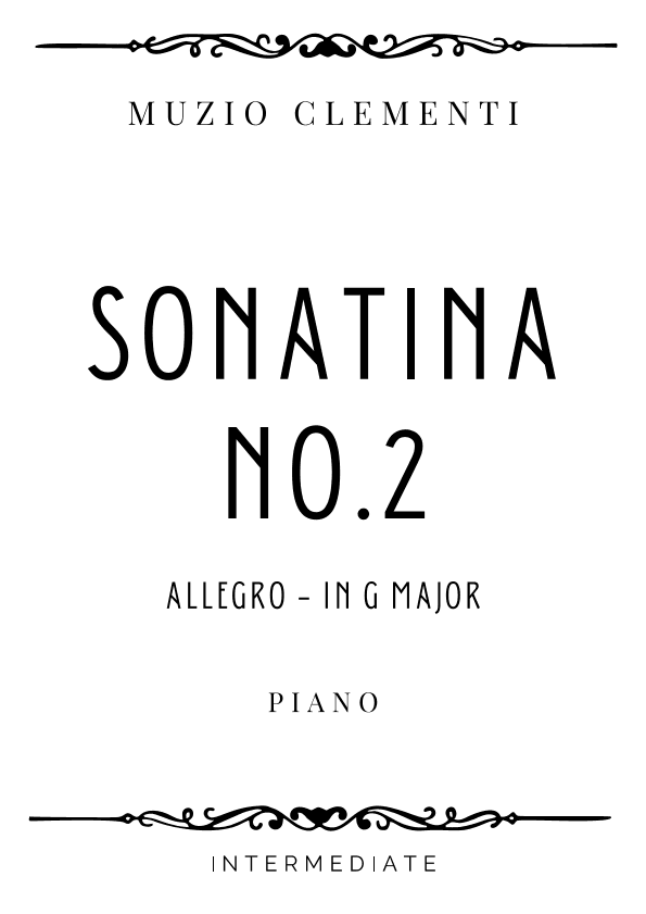Clementi - Allegro from Sonatina No.2 in G Major - Intermediate (arr. Piacere Music Sheets)