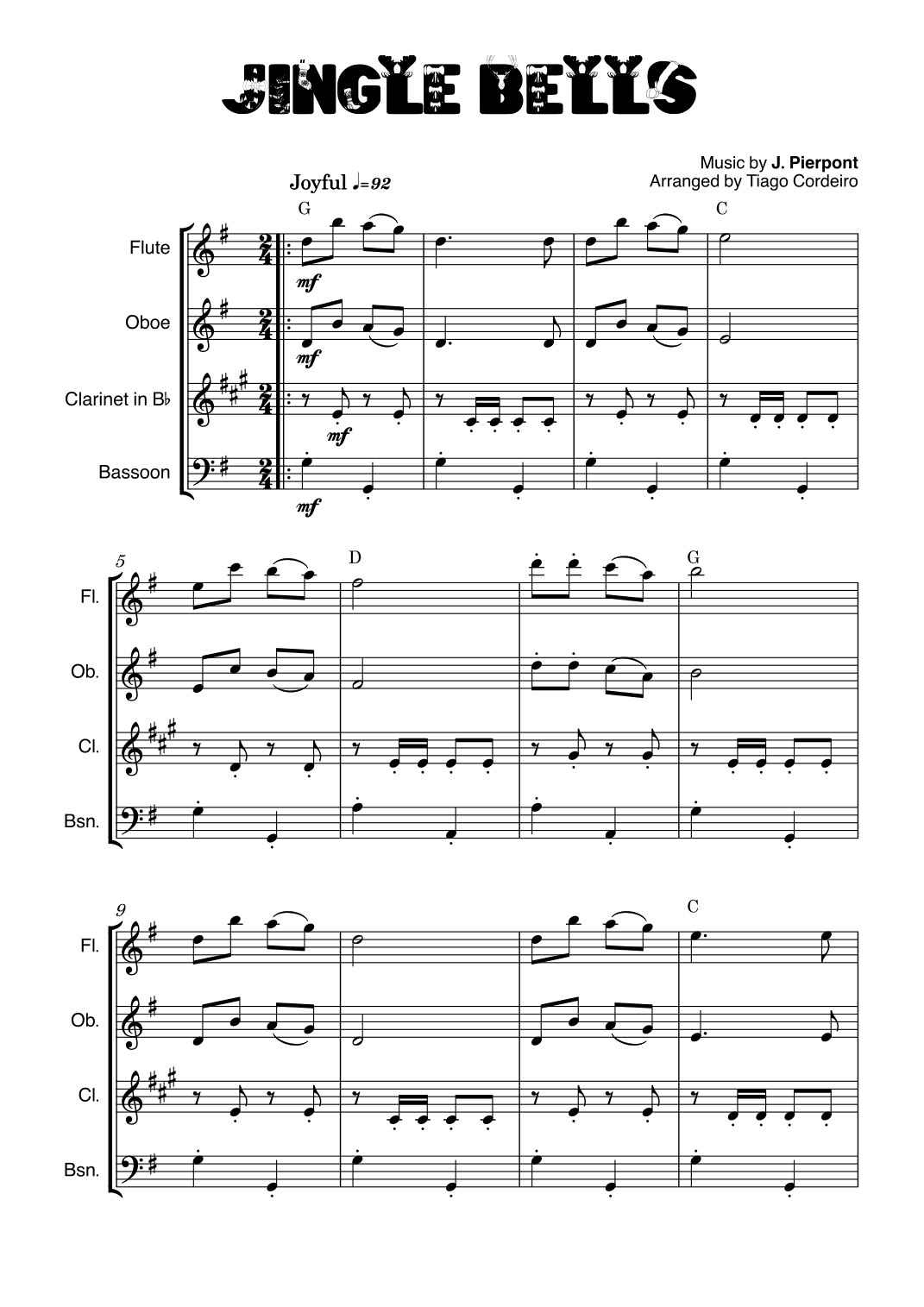 Jingle Bells (arr. Tiago Cordeiro)