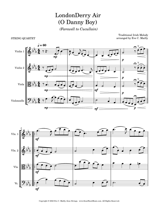 Londonderry Air (O Danny Boy) - Farewell to Cucullain (arr. Eve C. Mailly - Zene Strings)