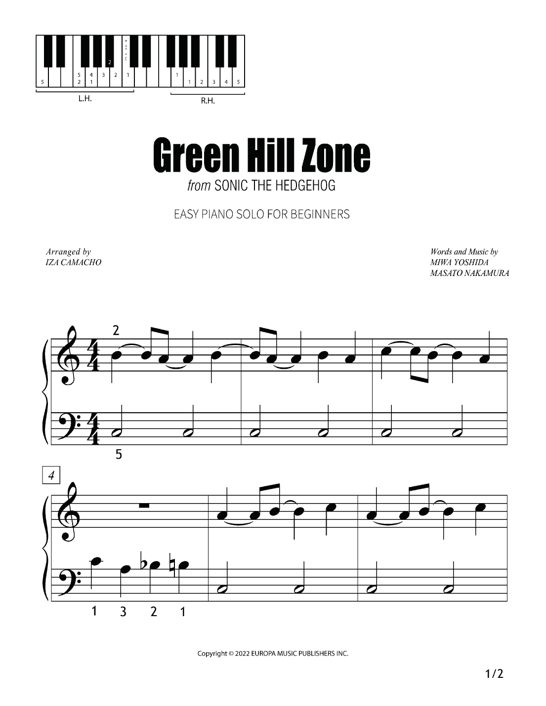 Up On The Green Hill From Sonic The Hedgehog Green Hill Zone (arr. Iza Camacho F.)