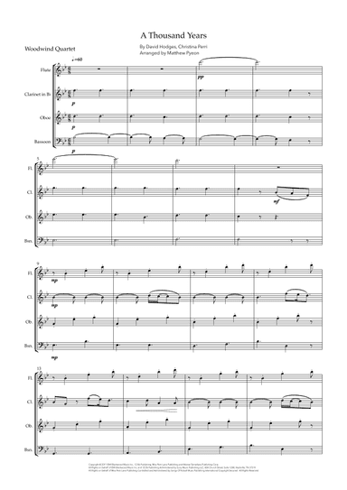 A Thousand Years (arr. Matthew pyeon)