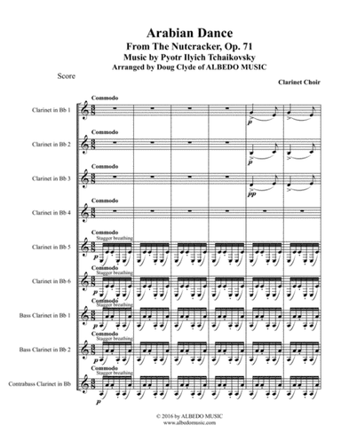 Arabian Dance from The Nutcracker for Clarinet Choir (arr. Doug Clyde)