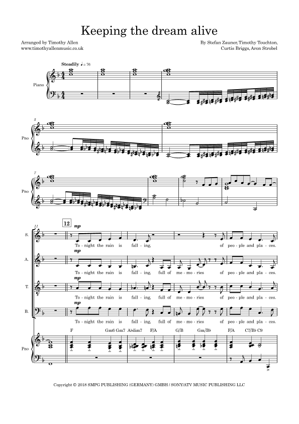 Keeping The Dream Alive (arr. Timothy Allen)