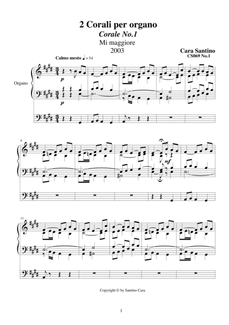 2 Chorales for organ - CS069
