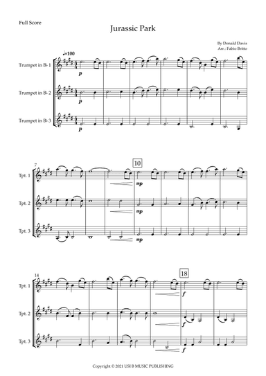 Jurassic Park Iii (arr. Fabio Britto)