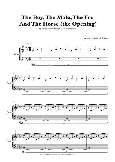 The Boy, The Mole, The Fox And The Horse (the Opening) (arr. Mark Waters)