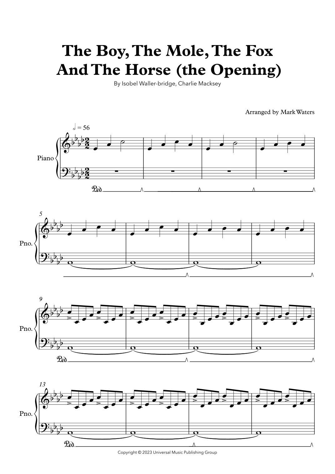 The Boy, The Mole, The Fox And The Horse (the Opening) (arr. Mark Waters)