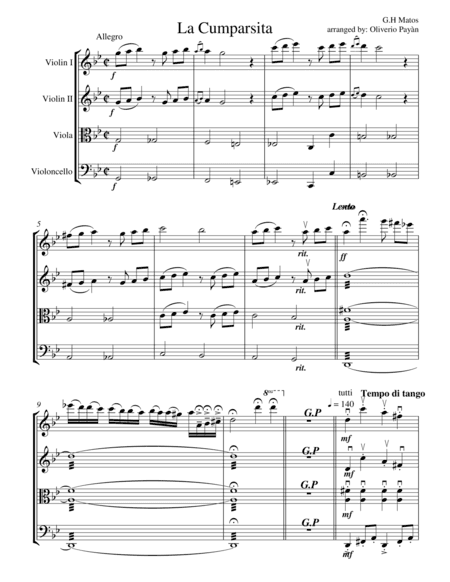 La Cumparcita (arr. Oliver Payán)
