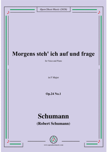 Schumann-Morgens steh' ich auf,Op.24 No.1,in F Major (arr. Open Cloud)