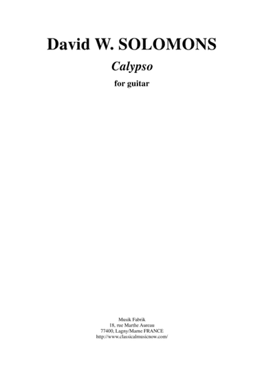 David Warin Solomons: Calypso for solo guitar